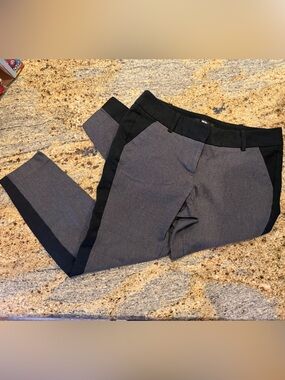 Black and Gray Stretch Straight Leg Trousers